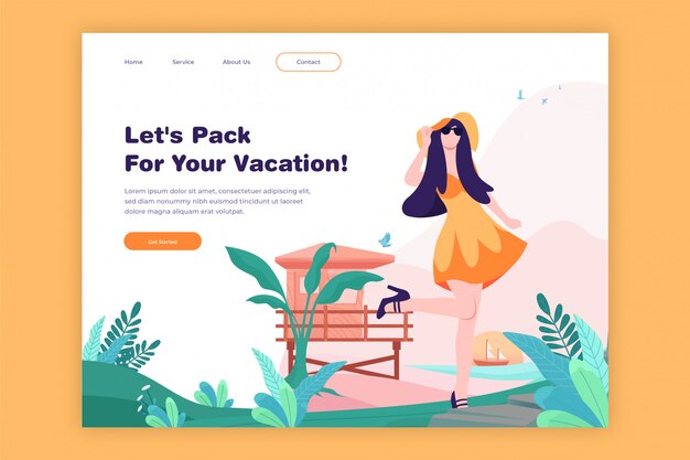 Vector travel agency landing page