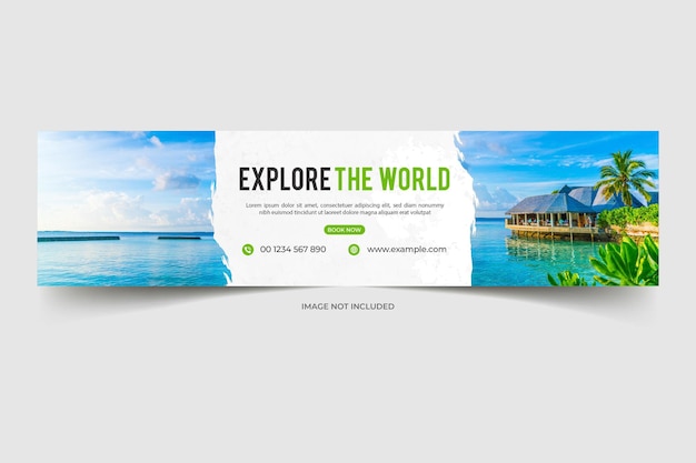 Vector travel agency linkedin banner template or youtube cover