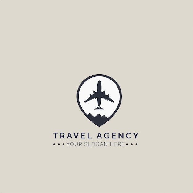 会社とブランディングのための旅行代理店ロゴコンセプト
