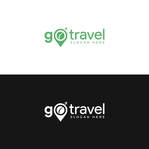 Travel Agency Logo Design Letter O with Plane and Location Combination Mark