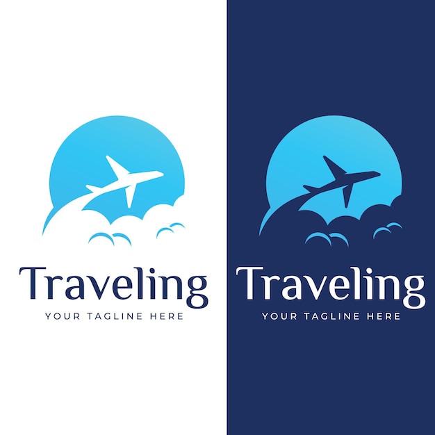 Travel agency logo design and summer vacation with airplanes The logo can be for corporate businesses and airline ticket agents