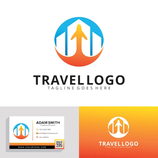 Шаблон дизайна логотипа туристического агентства