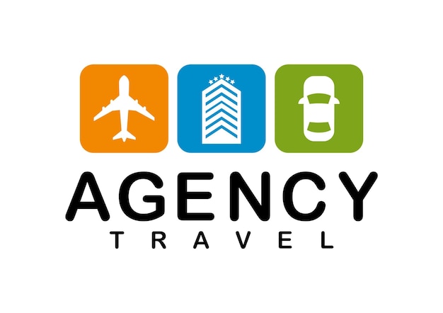 Vector travel agency logo design