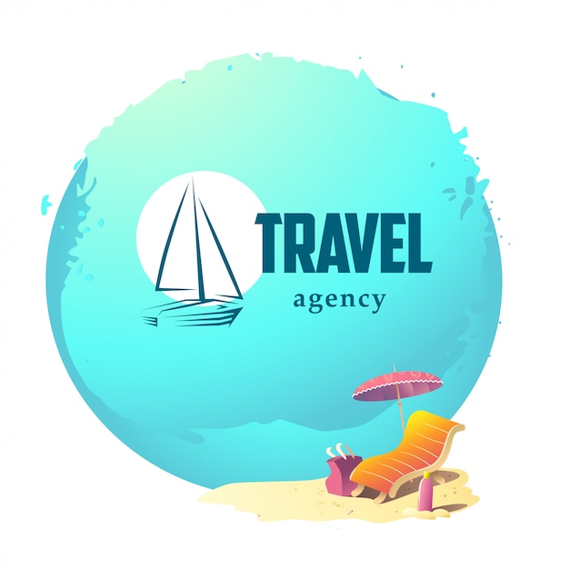 Travel agency logo .   illustration.