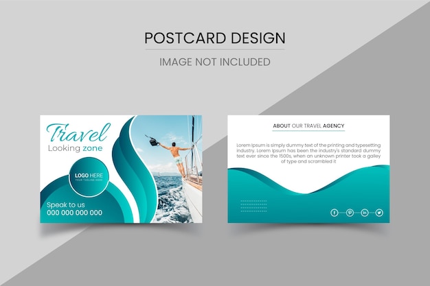 Vector travel agency postcard design