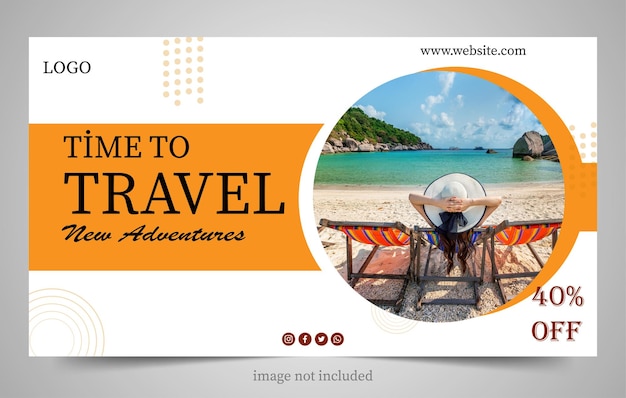 travel agency poster flat design banner template