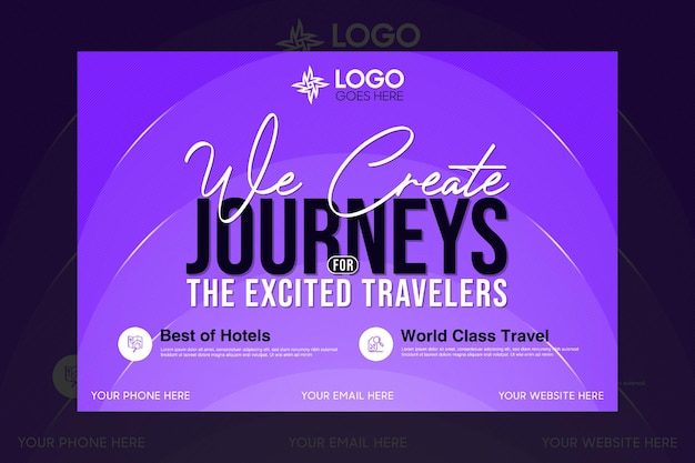 Vector travel agency sale banner template holiday vacation design