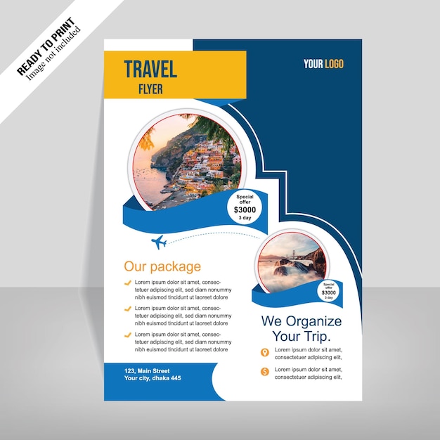 Travel agency sale flyer template Design