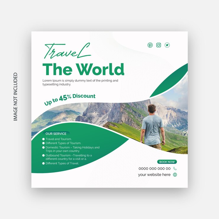 travel agency social media banner post template