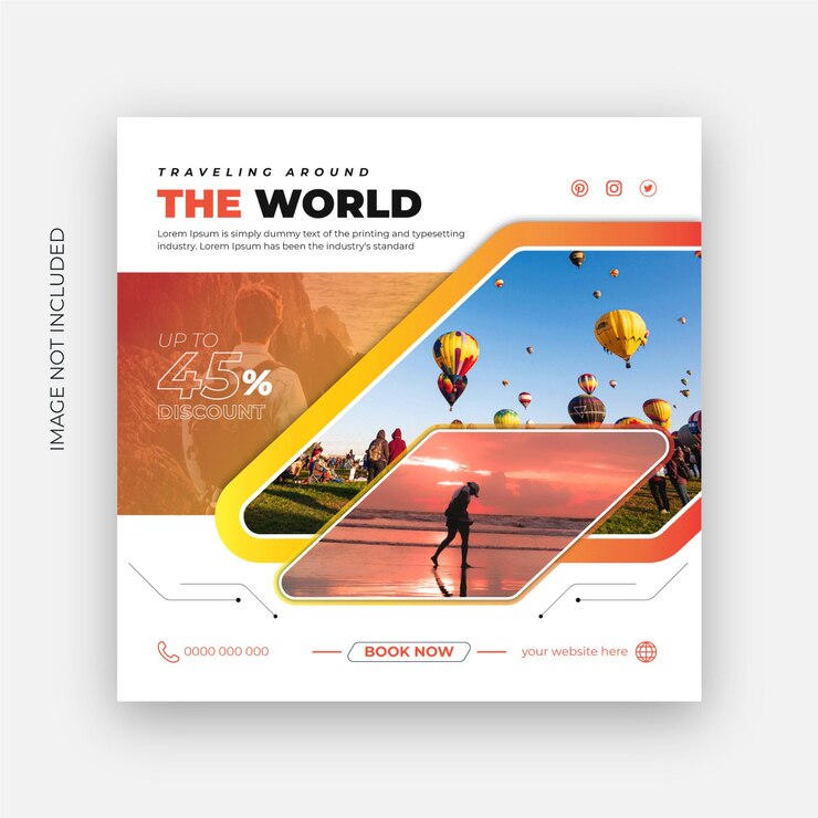 travel agency social media banner post template