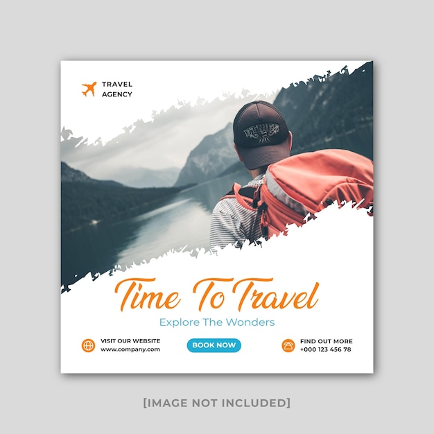 Travel agency social media instagram post or social media web banner Premium Vector