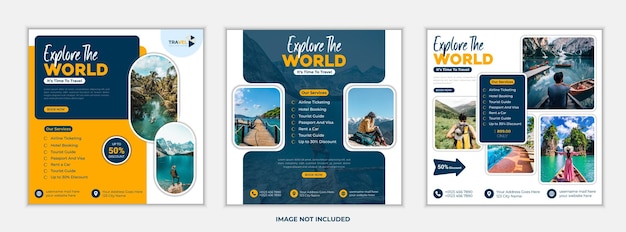 Travel agency social media instagram post template