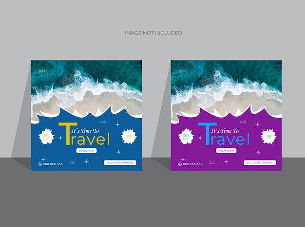 travel agency social media post template tour and travel instagram post or social media post