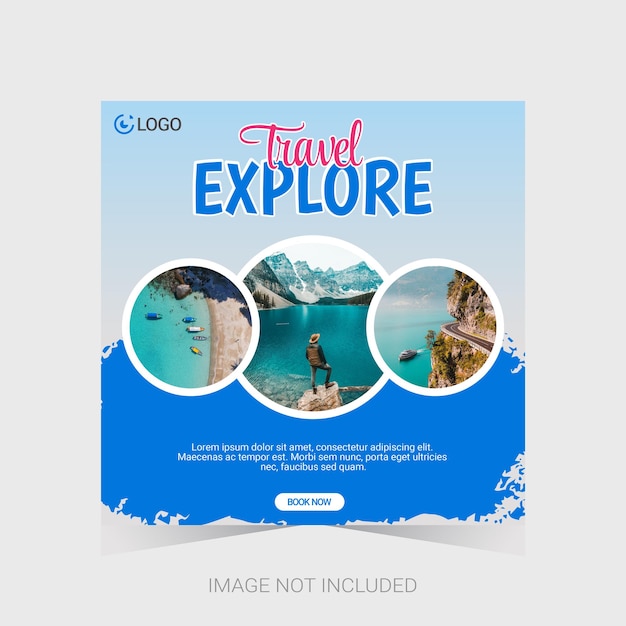 Travel agency social media post template