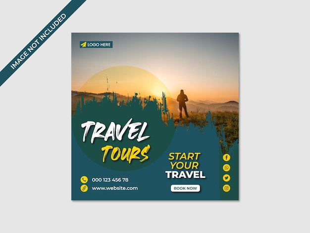 Travel agency social media post template