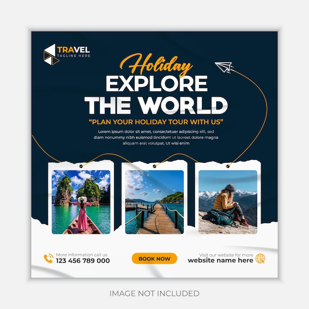 Travel agency social media post template