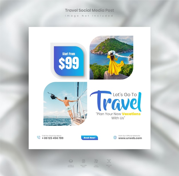 Travel agency and tourism instagram post or social media post template.