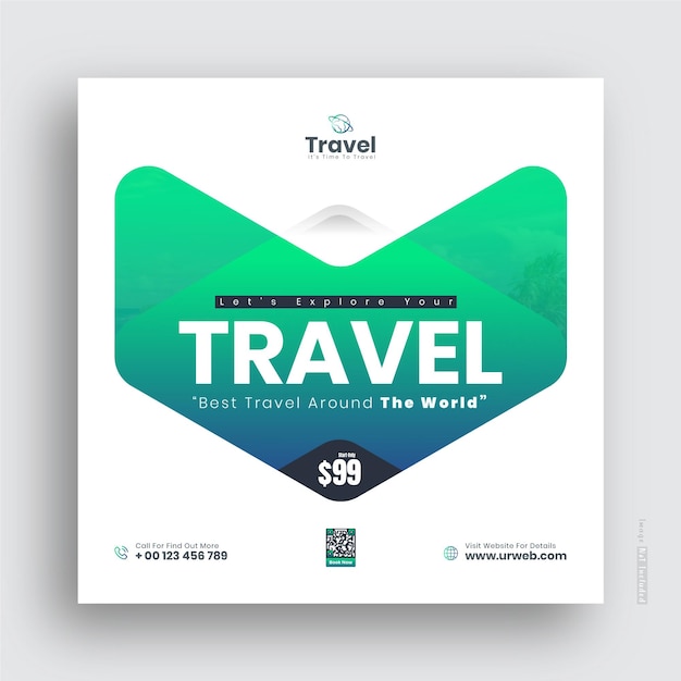 Travel agency and tourism Instagram post or social media post template.