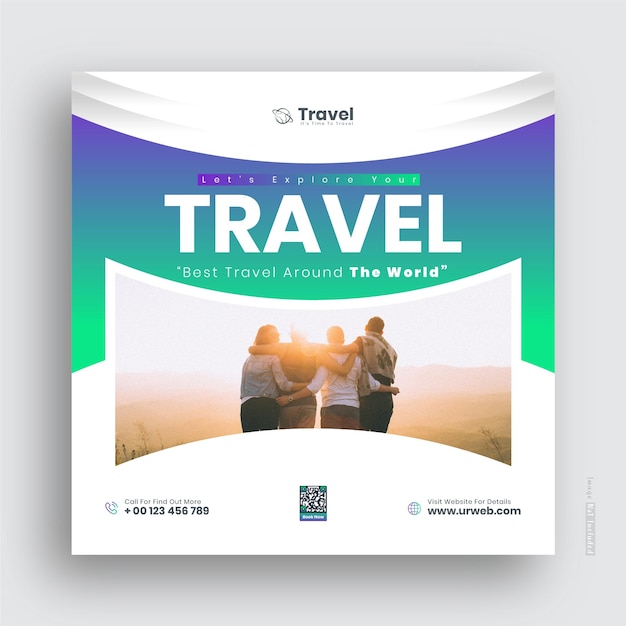 Travel agency and tourism Instagram post or social media post template.