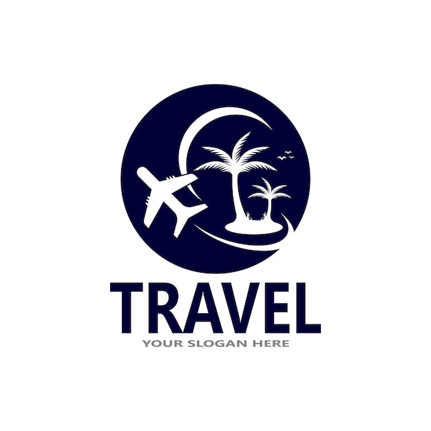 Vettore modello di logo di viaggio per agenzia di viaggi