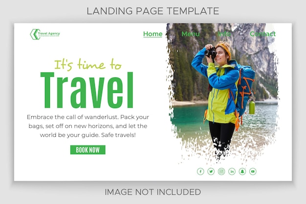 Travel agency website landing page template