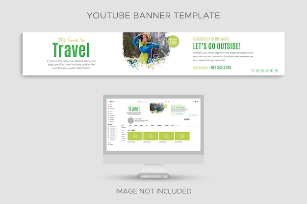 Travel agency youtube channel profile banner temp