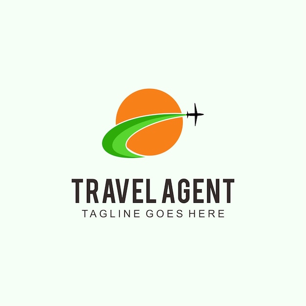 Vettore design del logo dell'agente di viaggio