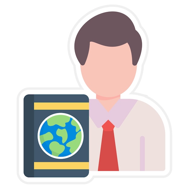 Travel Agent Male Flat Illustration