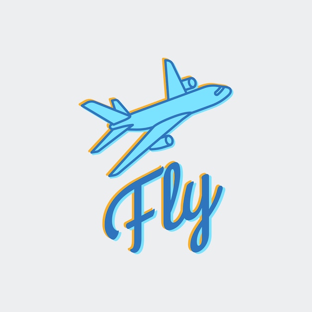 Icona di vettore di logo di viaggio o aereo