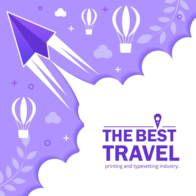 Шаблон баннера для путешествий и туризма векторная иллюстрация