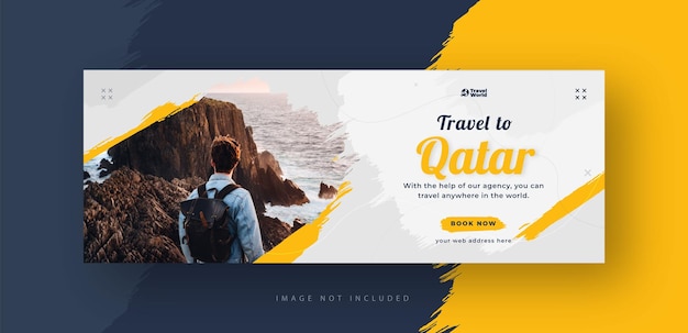 Шаблон веб-баннера для путешествий и туризма в социальных сетях