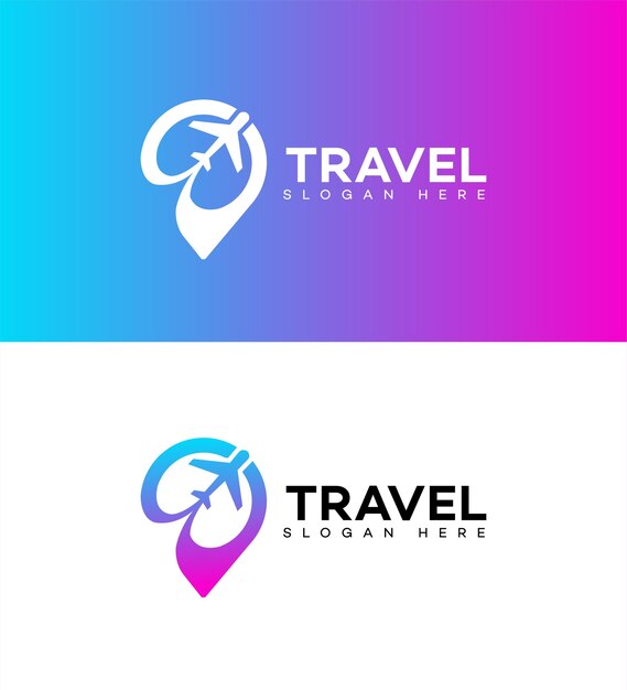 Vector travel app logo icon brand identity sign symbol