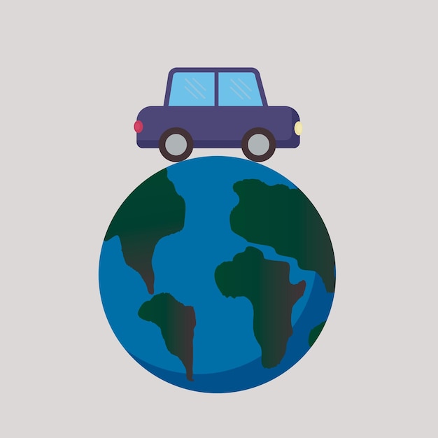 Travel around the world auto travel concept road trip vacation vector illustration design template for your artworks