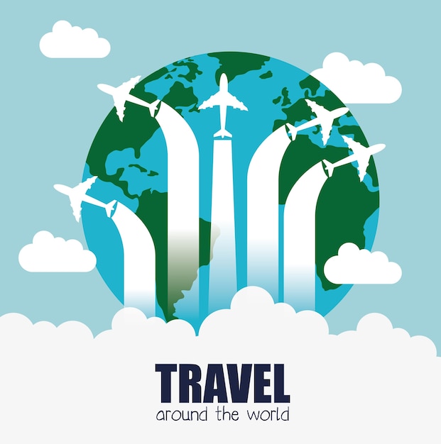 Travel around world infographics