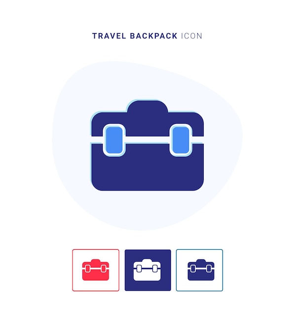 Travel backpack icon logo and vector template