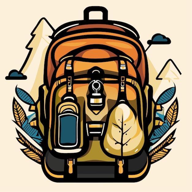 Vector travel bag doodle vector illustration