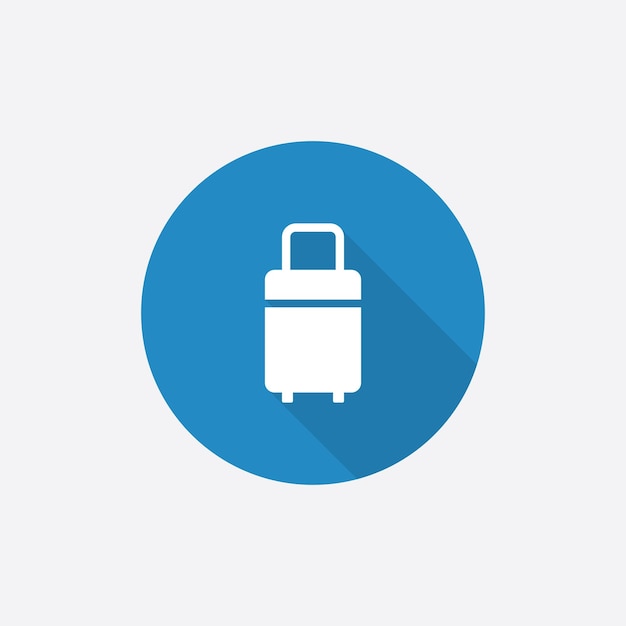 Travel bag Flat Blue Simple Icon with long shadowxA