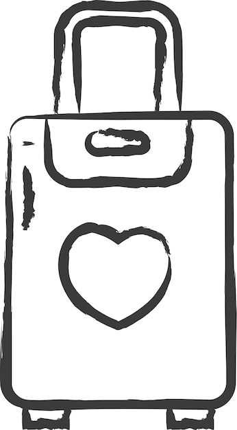 Vector travel bag hand drawn vector illustration