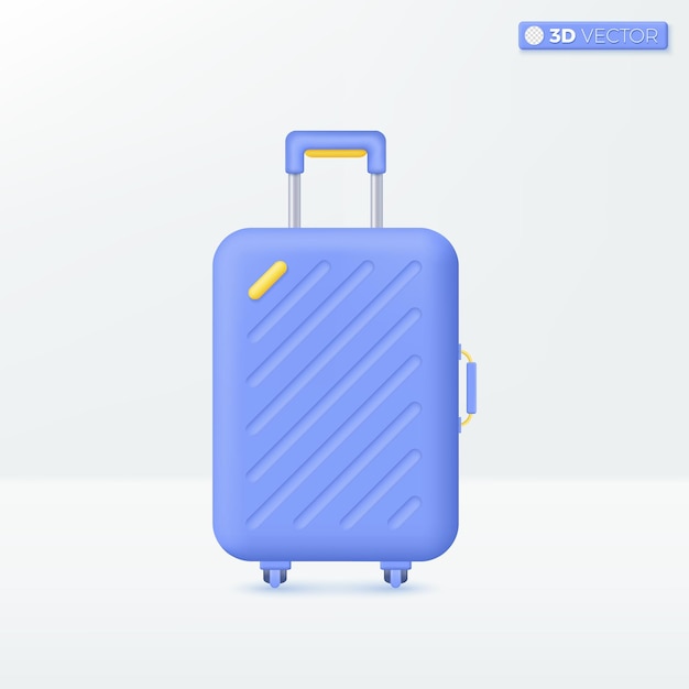 Travel bag icon symbols Suitcase trip planning service Tourism and travel concept 3D vector isolated illustration design Cartoon pastel Minimal style You can used for design ux ui print ad