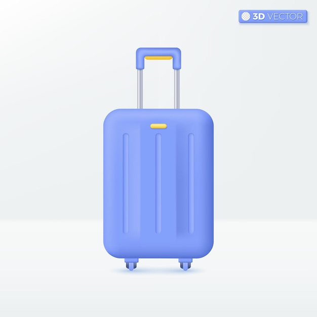 Travel bag icon symbols Suitcase trip planning service Tourism and travel concept 3D vector isolated illustration design Cartoon pastel Minimal style You can used for design ux ui print ad