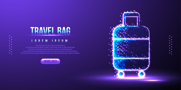 Borsa da viaggio, landing page low poly wireframe