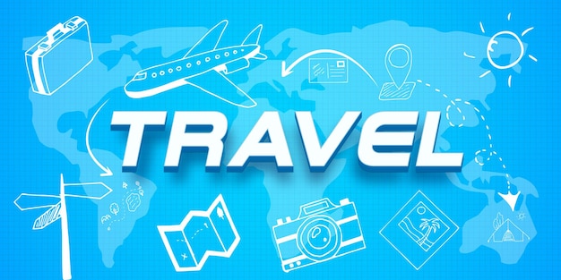 Travel banner vector abstract editable banner
