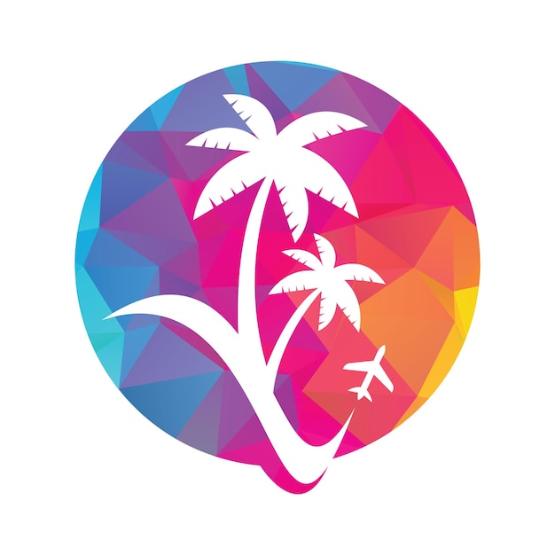 Vector travel beach logo design icon vector