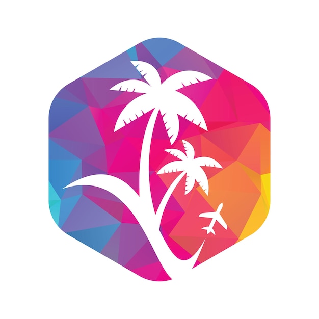 旅行ビーチのロゴデザインのアイコンベクトル
