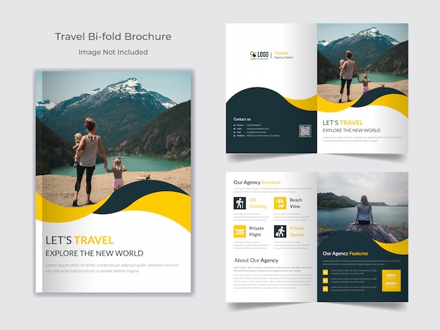 Travel bifold brochure template