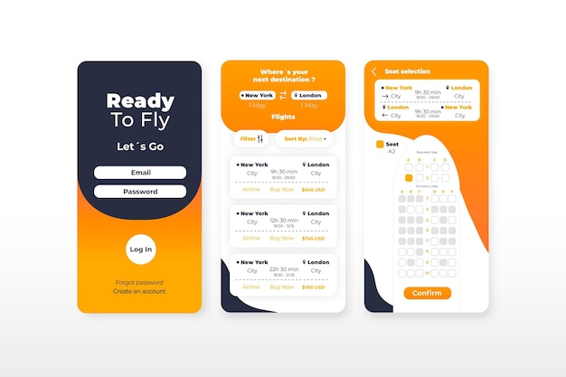 Vector travel booking app concept