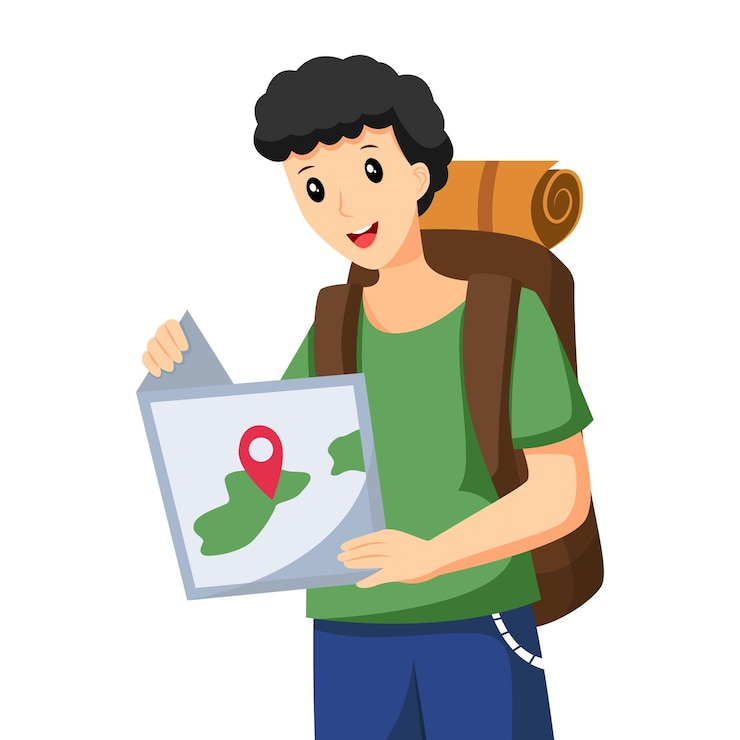 Vector travel boy character design illustration