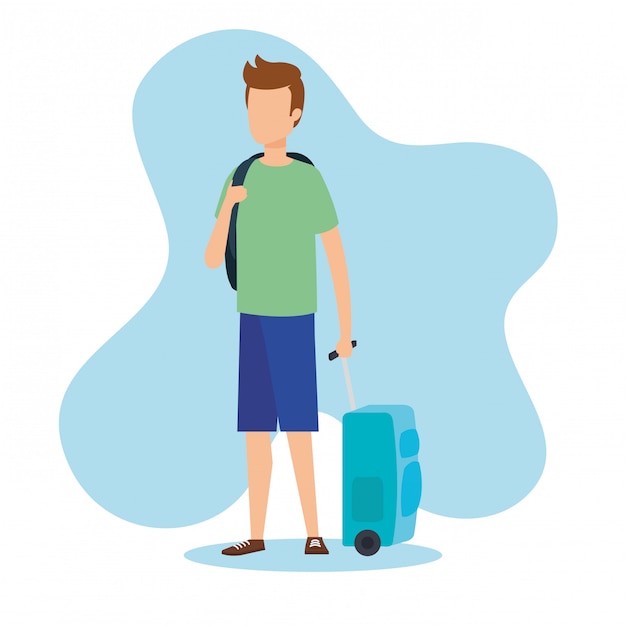 Travel boy with bag design