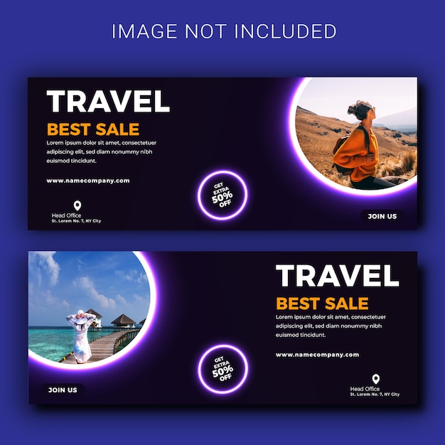 Vector travel business facebook cover