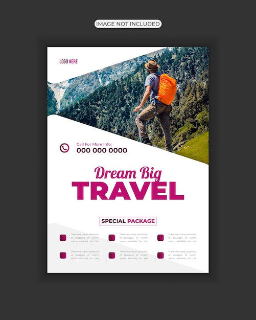 travel business flyer design template for marketing promotion